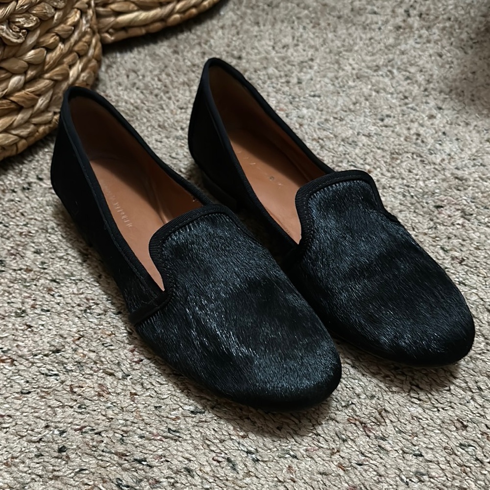 Banana Republic Black Suede Loafers Flats